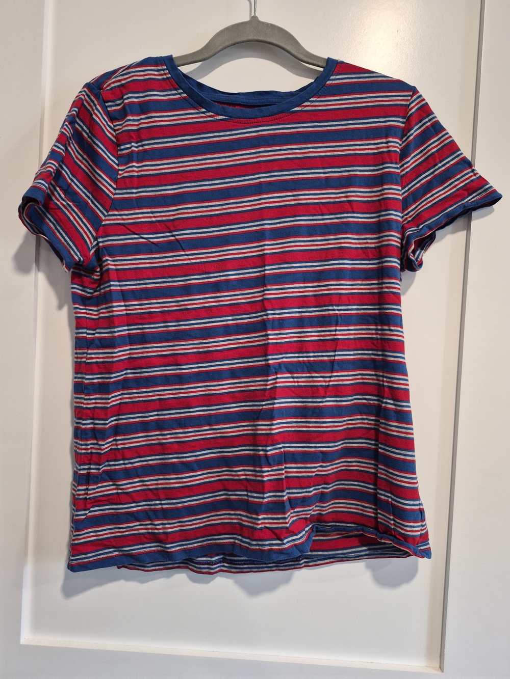 dip Short Sleeve Striped Tee in Blue & Red